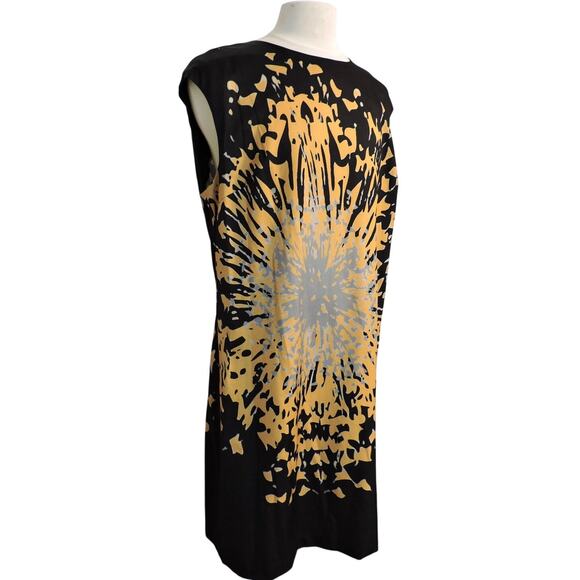La Mamasita Sheath Sleeveless Dress Gold Splash Design Sz 18 - Picture 2 of 5